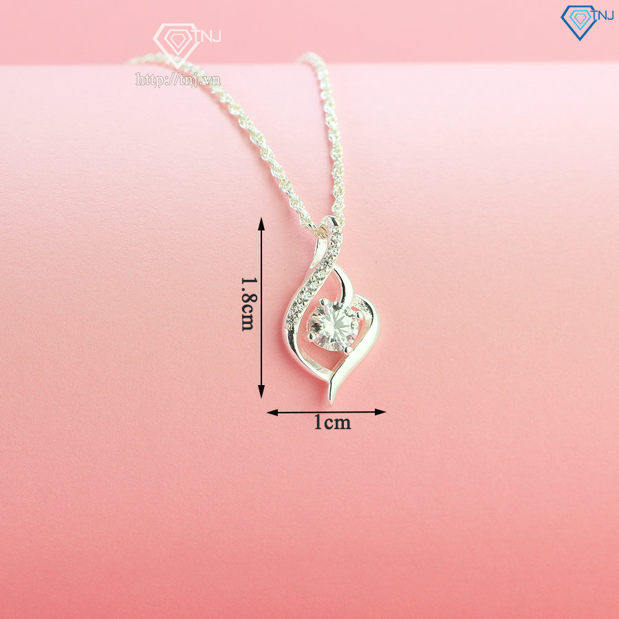 Quà tặng sinh nhật cho nữ dây chuyền nữ Moissanite đính kim cương hình trái tim 5.0mm DCNM0009
