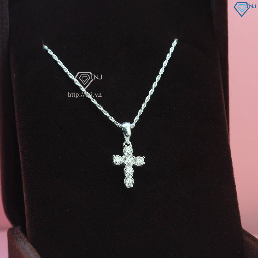 Dây chuyền nữ mặt thánh giá đính kim cương Moissanite DCNM0045
