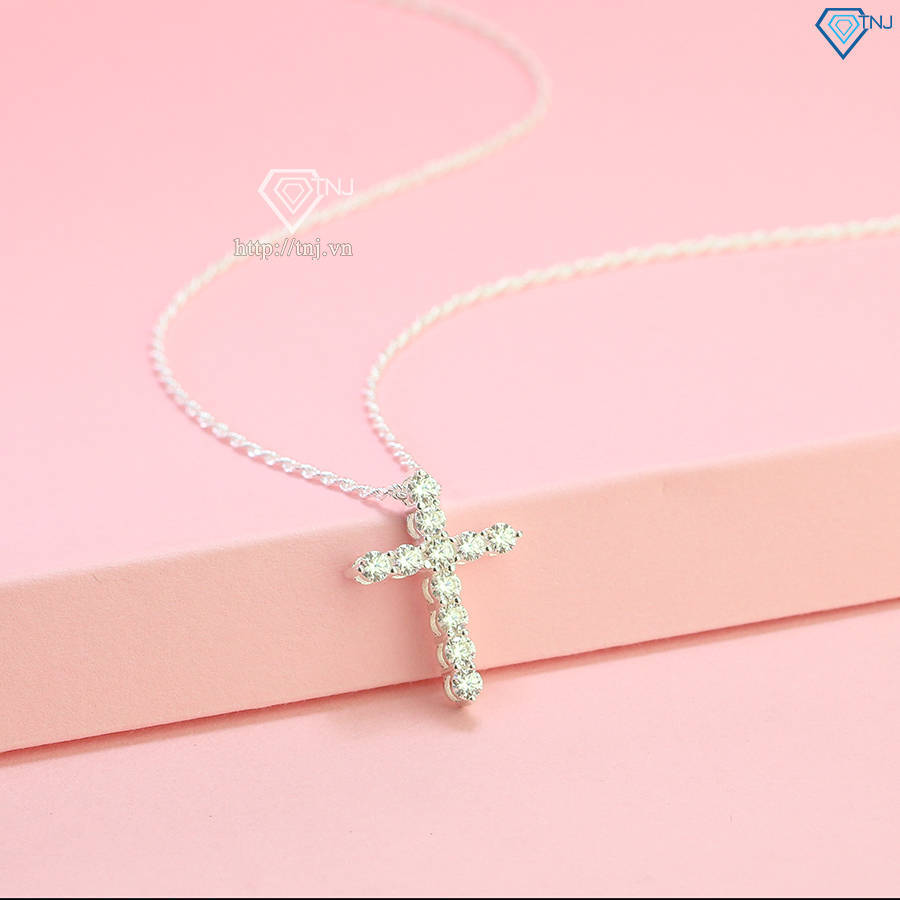 Dây chuyền nữ mặt thánh giá đính full kim cương Moissanite DCNM0046