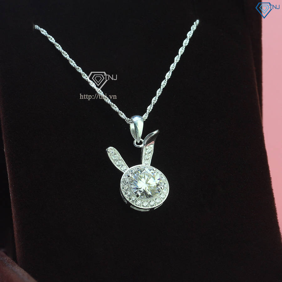 Dây chuyền nữ mặt thỏ đính kim cương Moissanite 8.0mm DCNM0047
