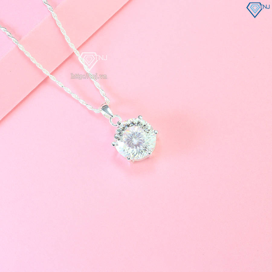 Dây chuyền nữ đính kim cương Moissanite 12.0mm 161 giác cắt đơn giản DCNM0048