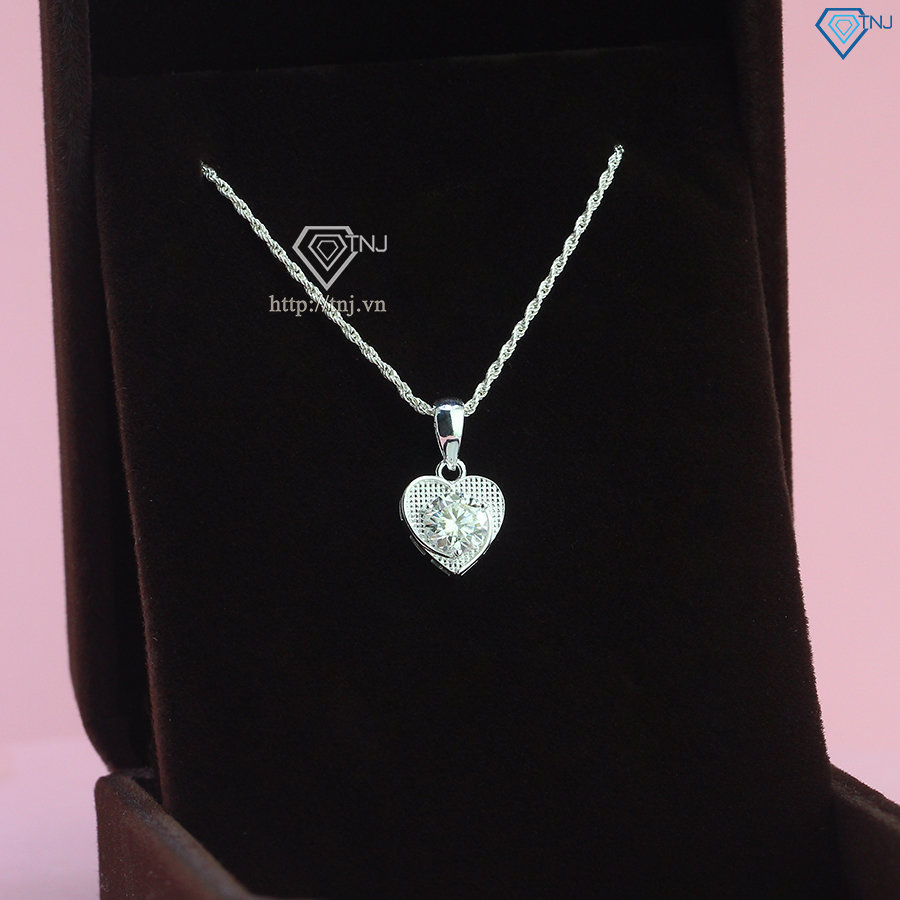 Dây chuyền nữ trái tim đính kim cương Moissanite 6.0mm DCNM0059