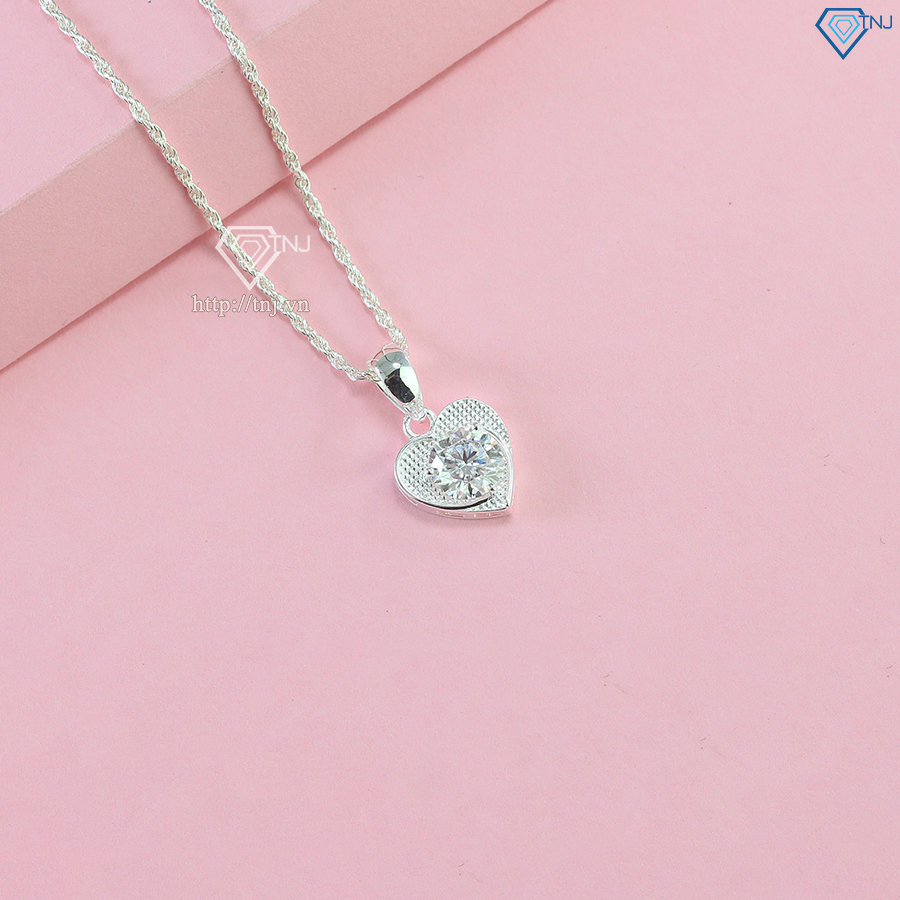 Dây chuyền nữ trái tim đính kim cương Moissanite 6.0mm DCNM0059