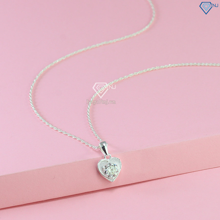 Dây chuyền nữ trái tim đính kim cương Moissanite 6.0mm DCNM0059
