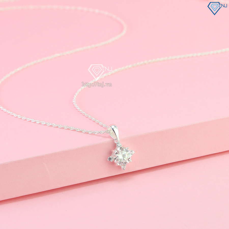 Dây chuyền nữ đơn giản đính kim cương Moissanite 7.0mm DCNM0061