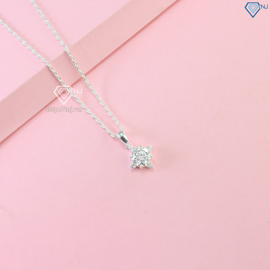 Dây chuyền nữ đơn giản đính kim cương Moissanite 7.0mm DCNM0061