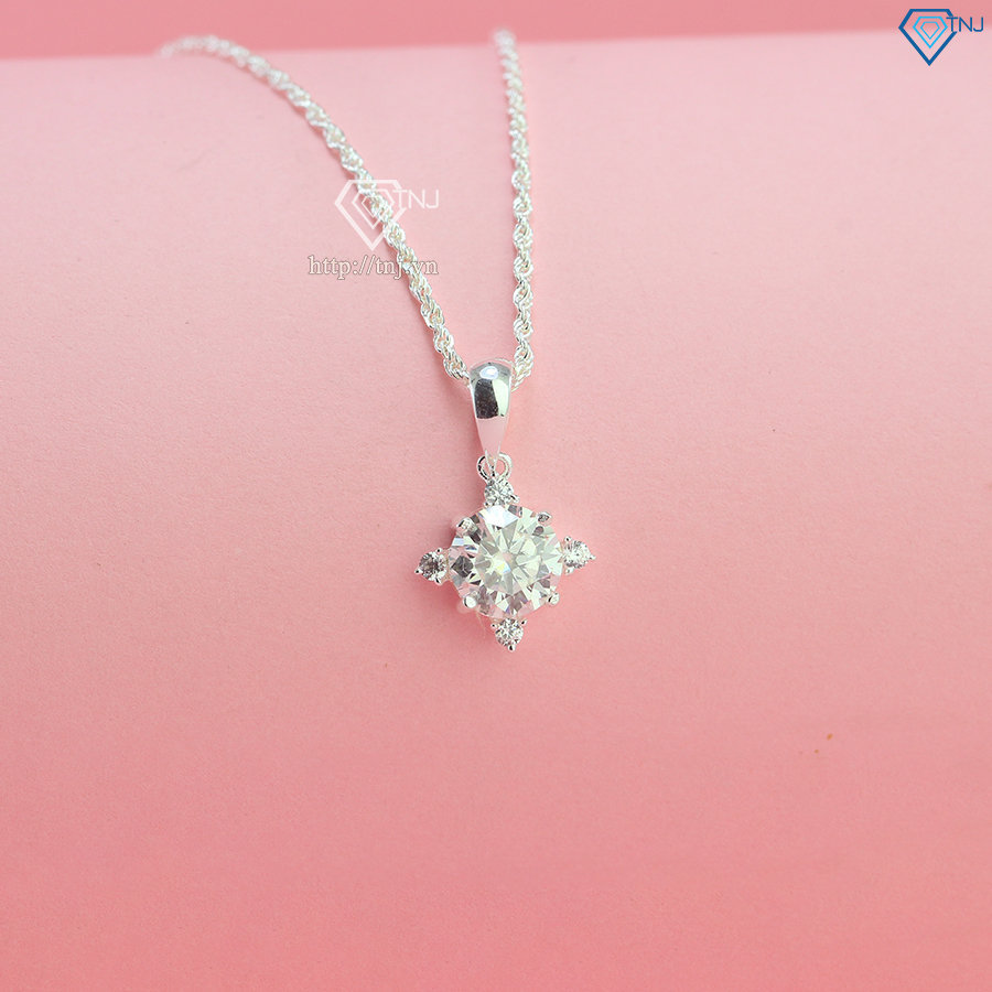 Dây chuyền nữ đơn giản đính kim cương Moissanite 7.0mm DCNM0061