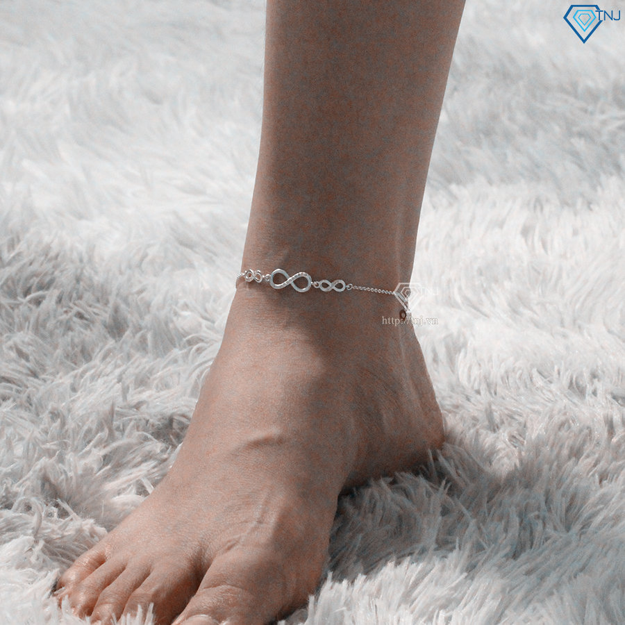 Lắc chân bạc nữ hình vô cực đẹp LCN0079