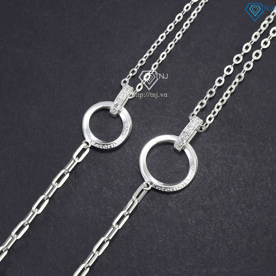 Vòng tay đôi bạc vòng tay cặp bạc nam nữ khắc tên đẹp LTD0048