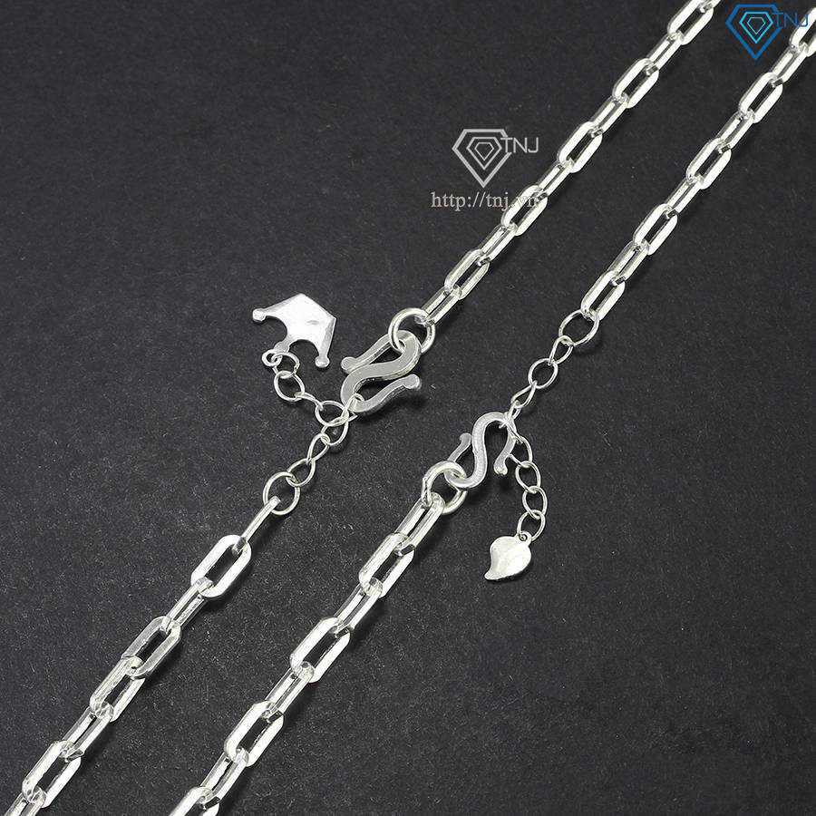 Vòng tay đôi bạc vòng tay cặp bạc mắt xích cá tính khắc chữ cái theo yêu cầu LTD0061