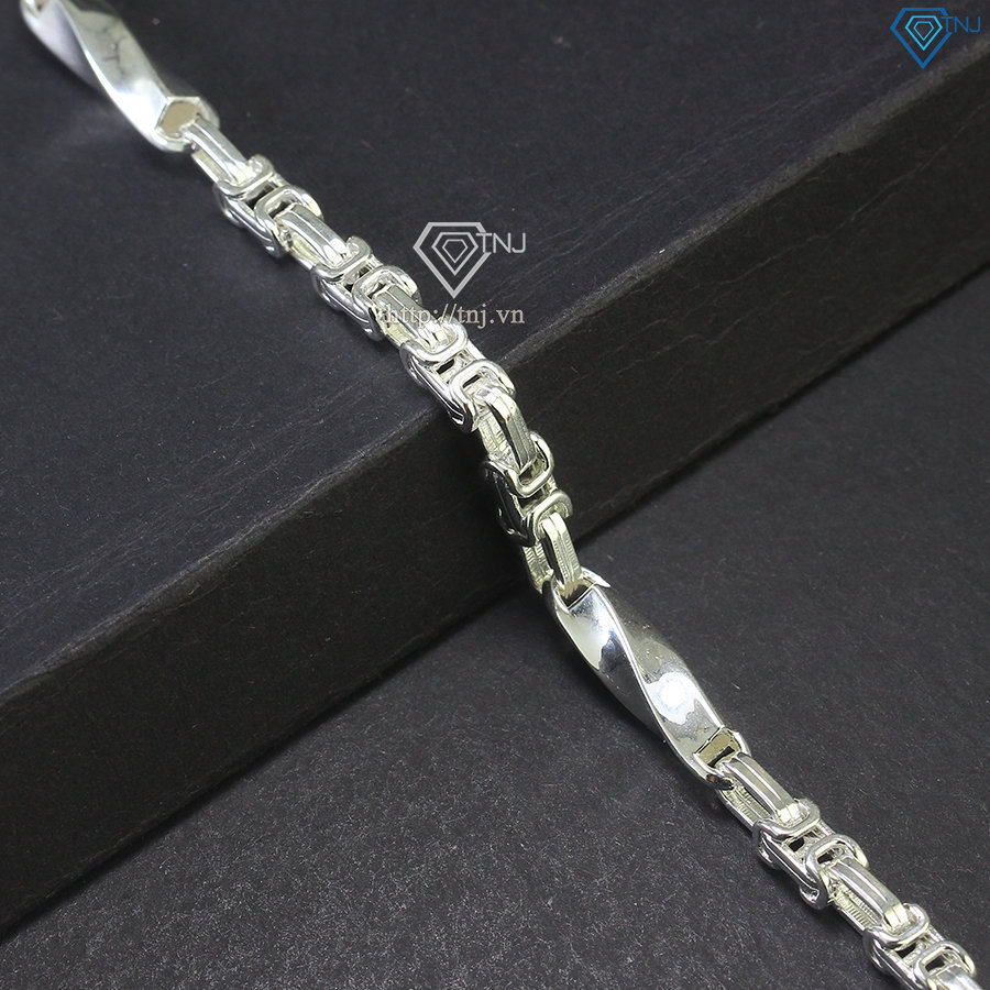 Lắc tay bạc nam mắt xích dạng xoắn 4mm LTA0153