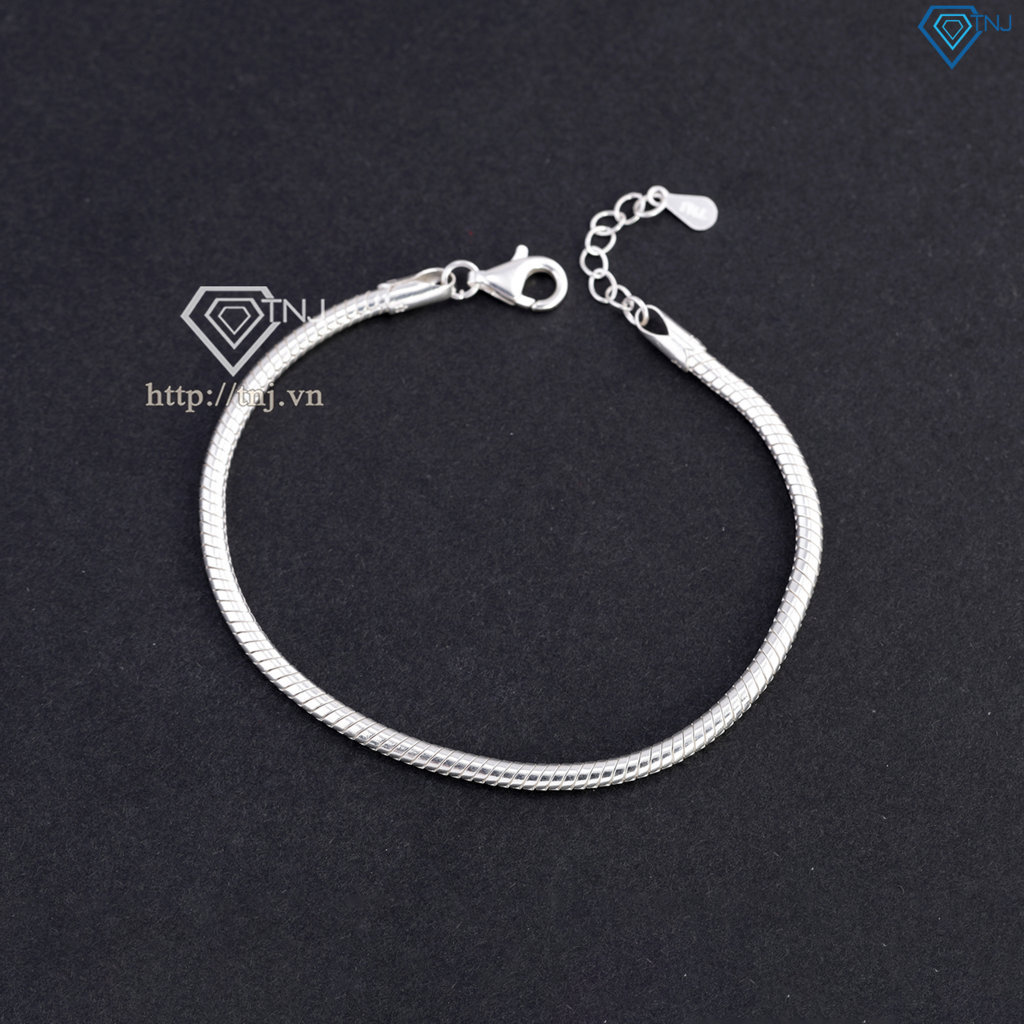 Lắc tay bạc nam đơn giản tròn LTA0046