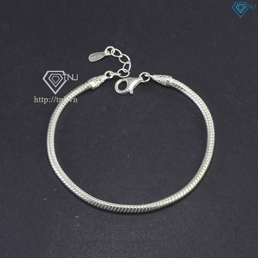 Lắc tay bạc nam đơn giản tròn LTA0046