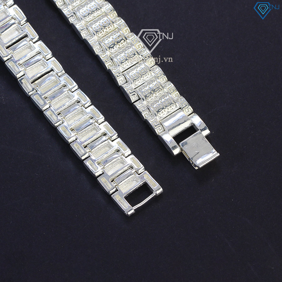 Lắc tay bạc nam kim tiền thiết kế dây đồng hồ cá tính LTA0063