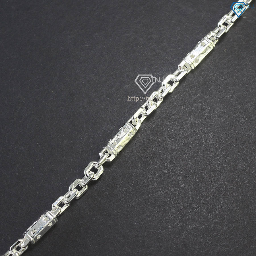 Lắc tay bạc nam hoạ tiết ngôi sao LTA0160