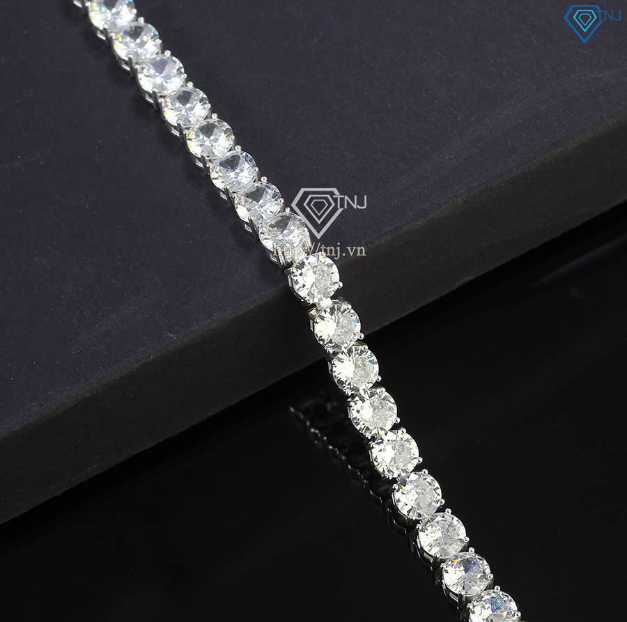 Lắc tay bạc Tennis cho nam đính đá 6mm LTA0175