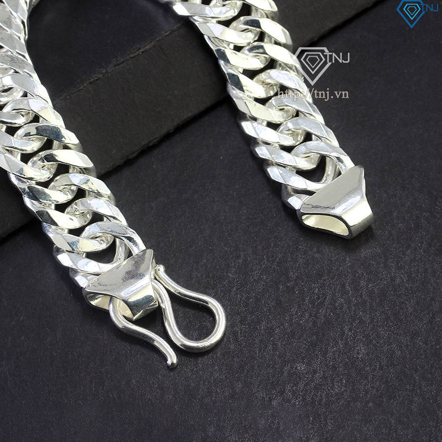 Lắc tay nam mắt xích bằng bạc bản to 14mm LTA0183