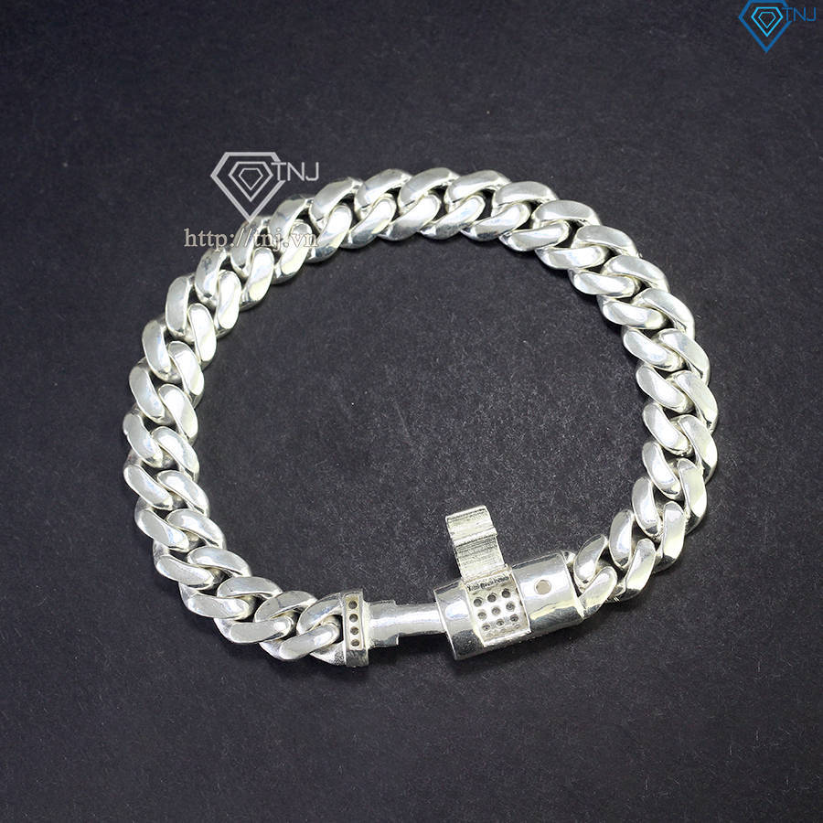 Lắc tay bạc nam mắt xích Cuban 7mm LTA0184