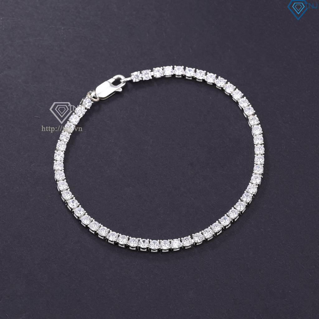 Lắc tay Tennis bạc cho nam đính đá 3mm LTA0194