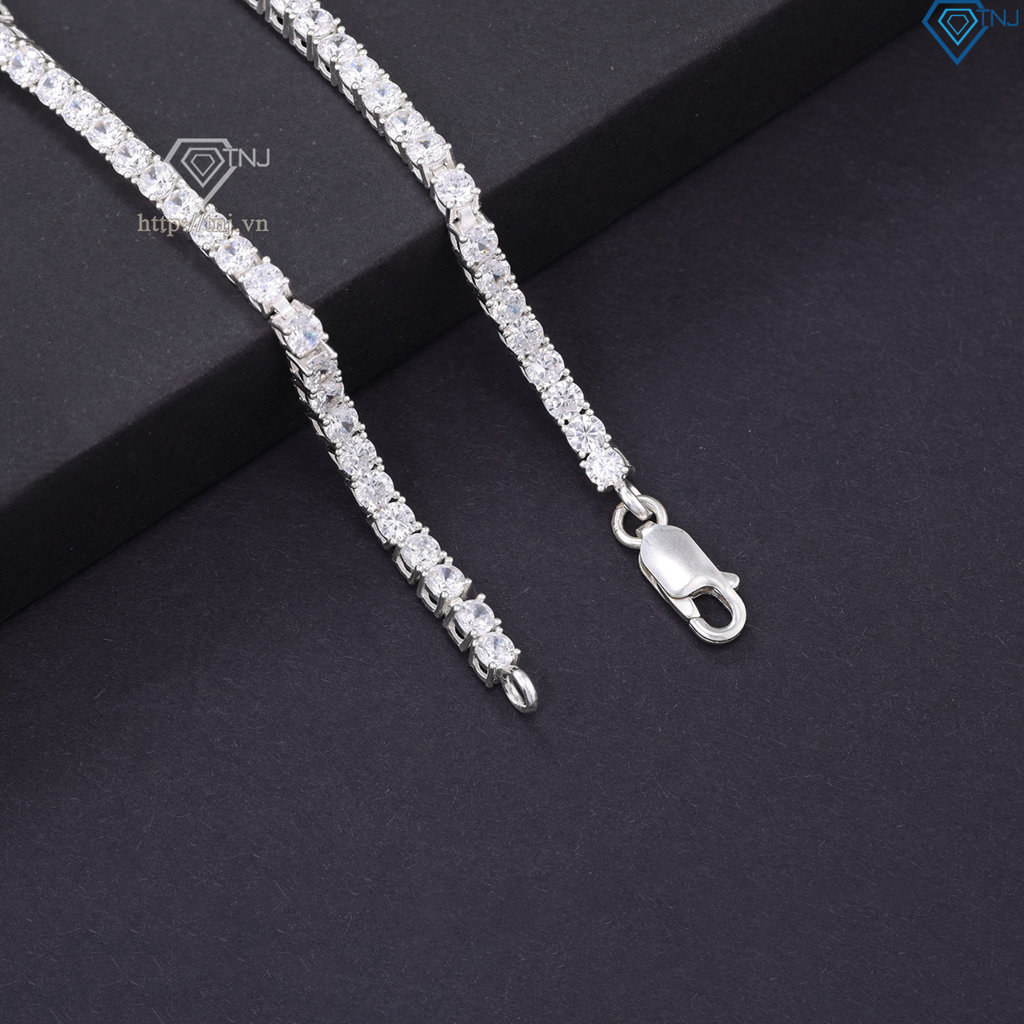Lắc tay Tennis bạc cho nam đính đá 3mm LTA0194