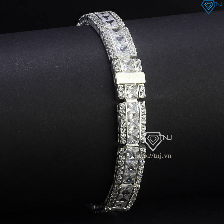 Lắc tay bạc cho nam đính đá sang trọng LTA0195