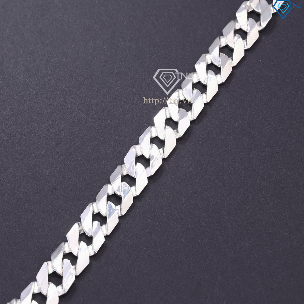 Lắc tay bạc mắt xích nam trơn đơn giản LTA0204