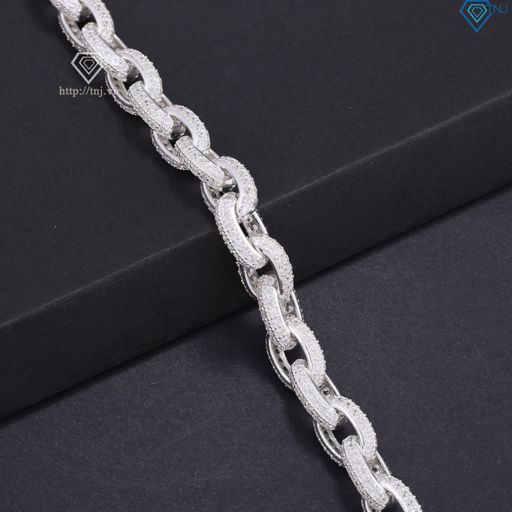 Lắc tay nam mắt xích cao cấp đính full đá đẹp LTA0207