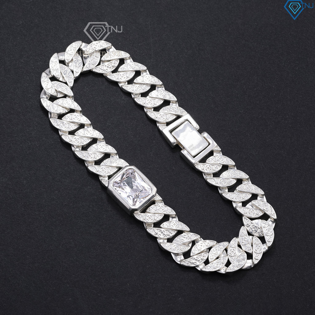Lắc tay bạc nam phong thuỷ dạng kim tiền LTA0220