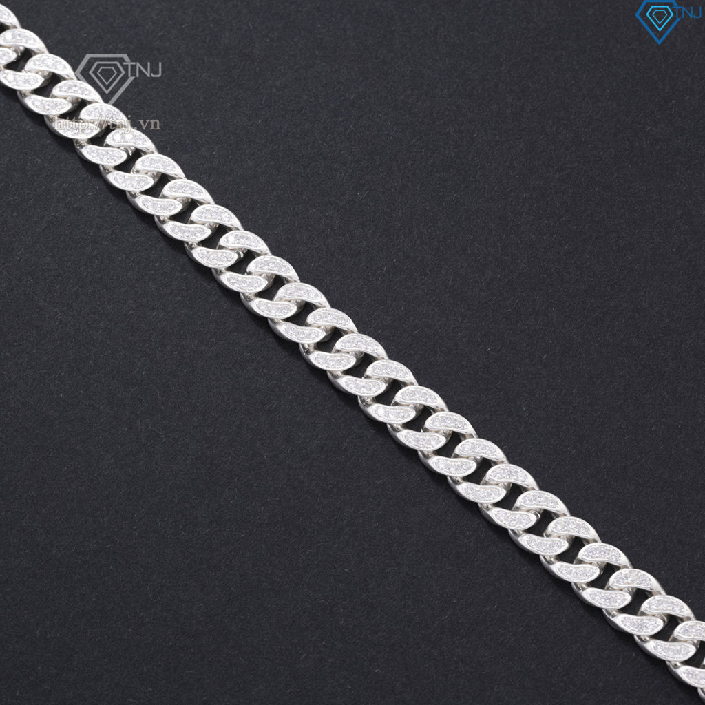 Lắc tay nam Cuban mắt xích bản nhỏ 8mm LTA0221