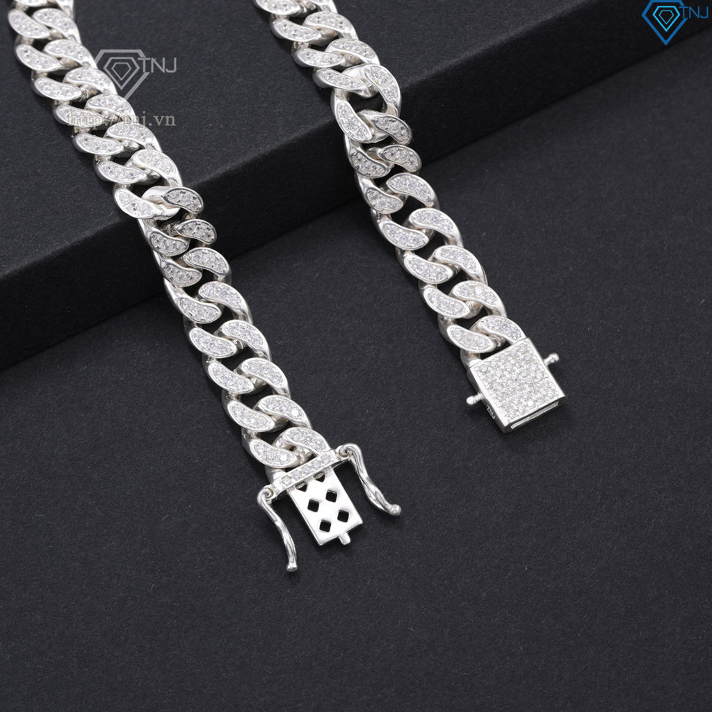 Lắc tay nam Cuban mắt xích bản nhỏ 8mm LTA0221