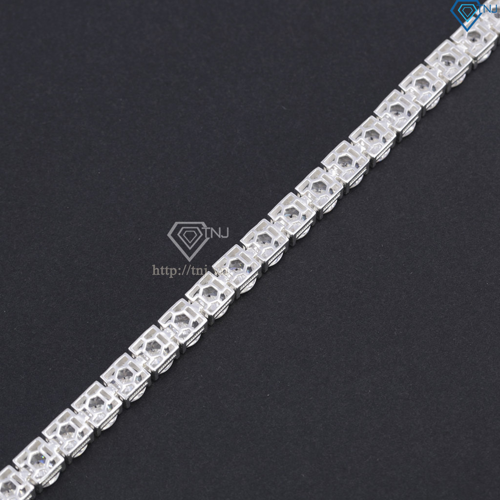 Lắc tay Tennis bạc cho nam đính đá 8mm LTA0225