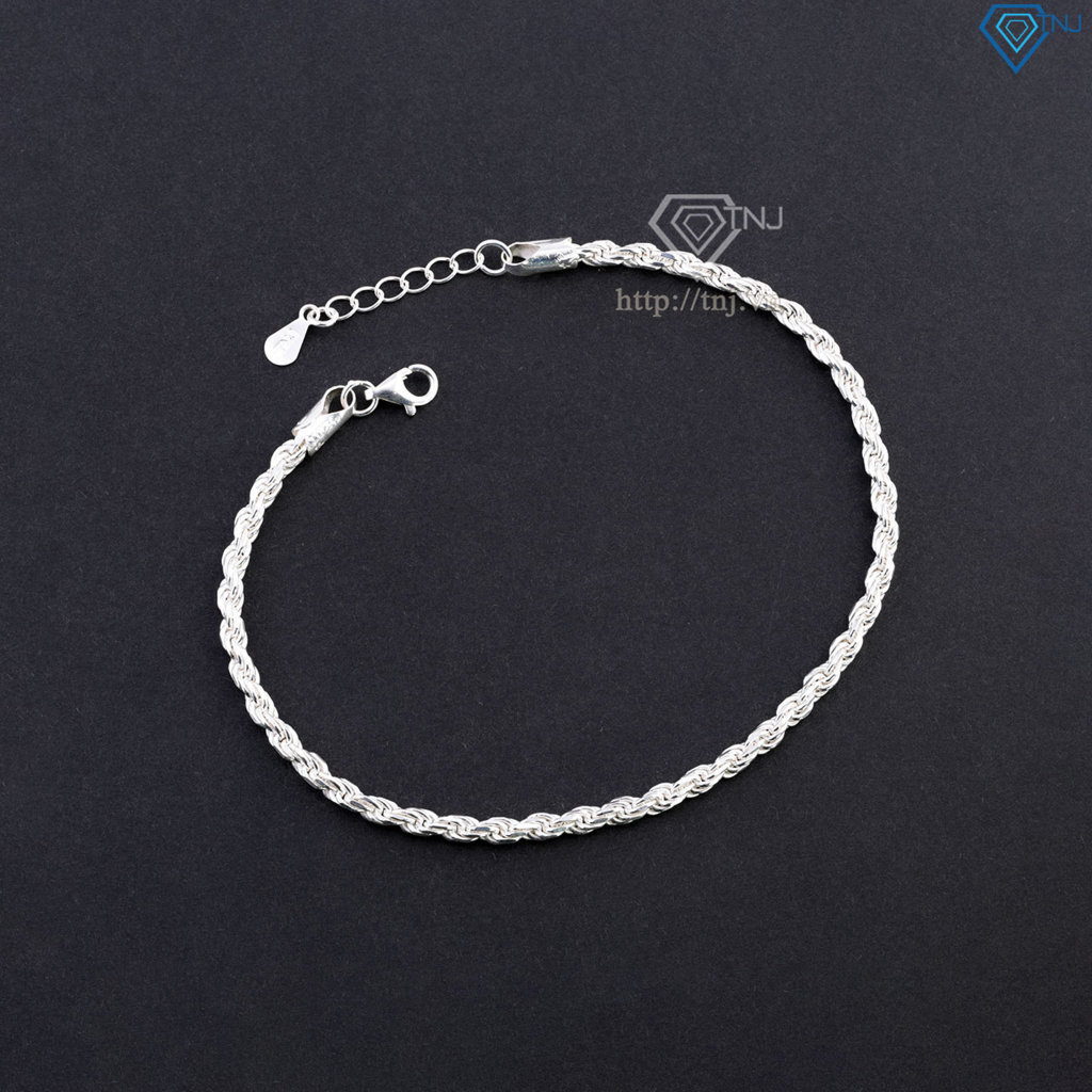 Lắc tay bạc nam dạng xoắn cá tính LTA0228