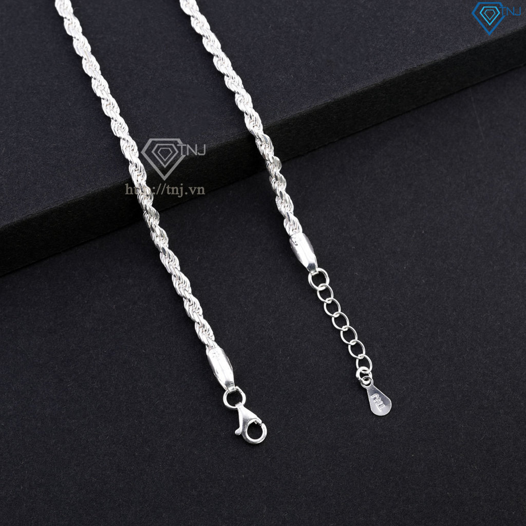 Lắc tay bạc nam dạng xoắn cá tính LTA0228