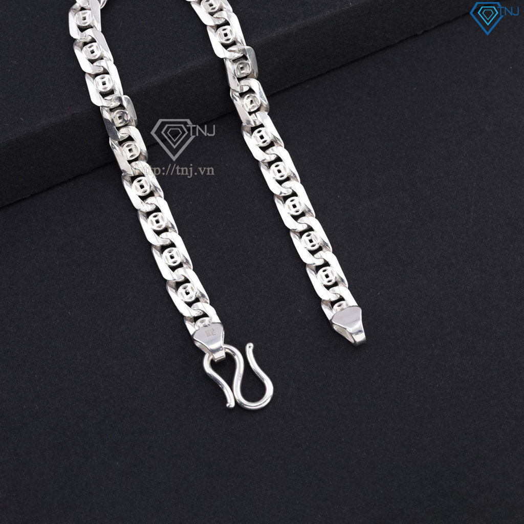 Lắc tay bạc nam hoạ tiết kim tiền LTA0229