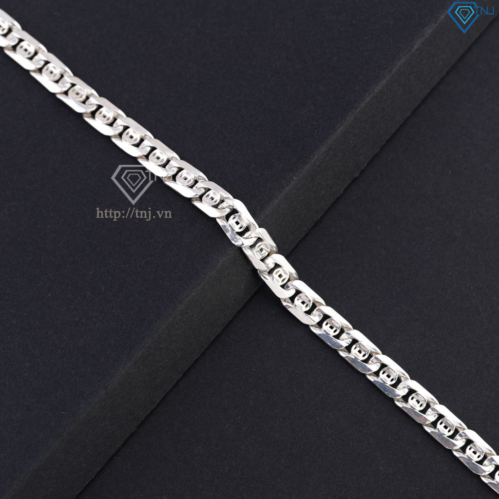 Lắc tay bạc nam hoạ tiết kim tiền LTA0229