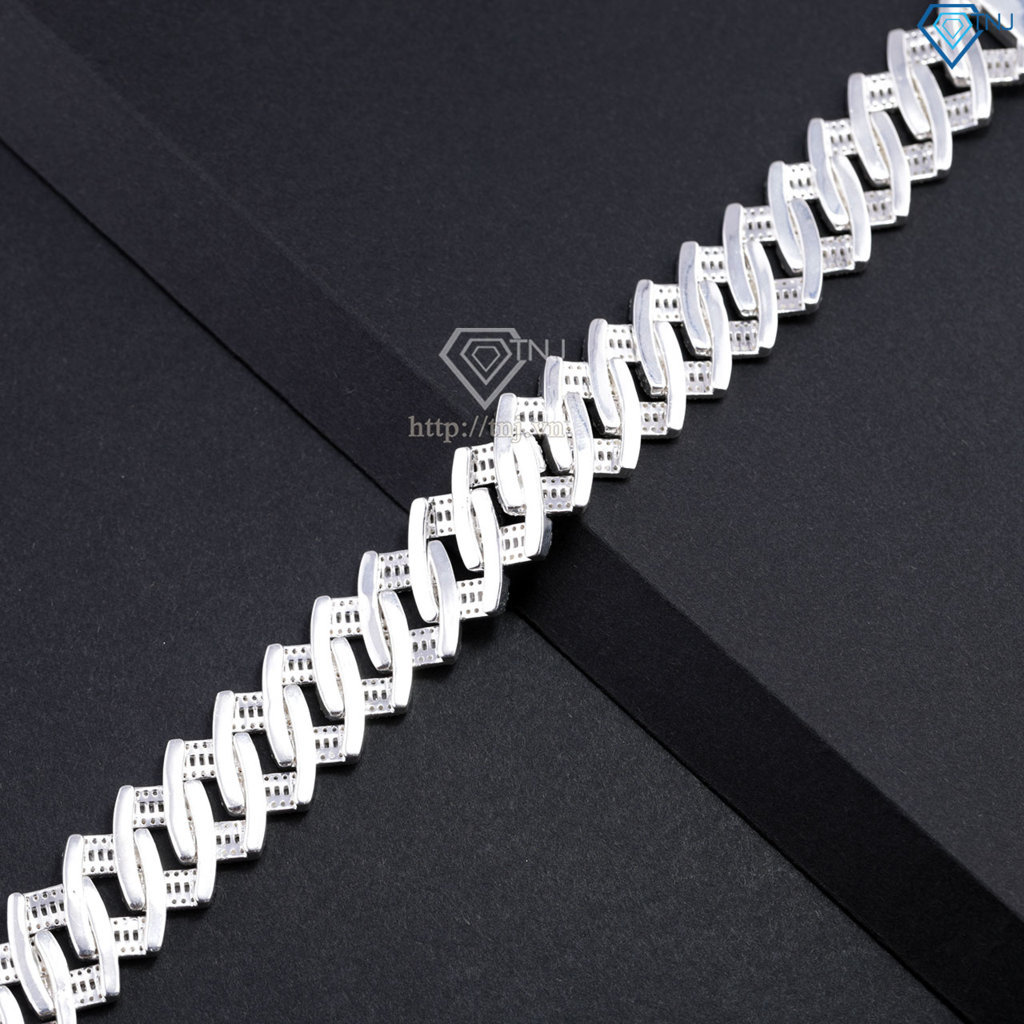 Lắc tay Cuban bạc cao cấp phiên bản 17mm LTA0232