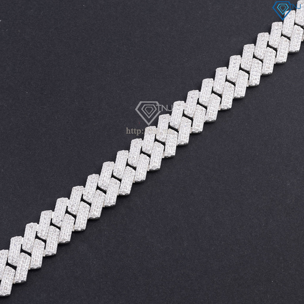 Lắc tay Cuban cao cấp đính đá phiên bản 14mm LTA0234