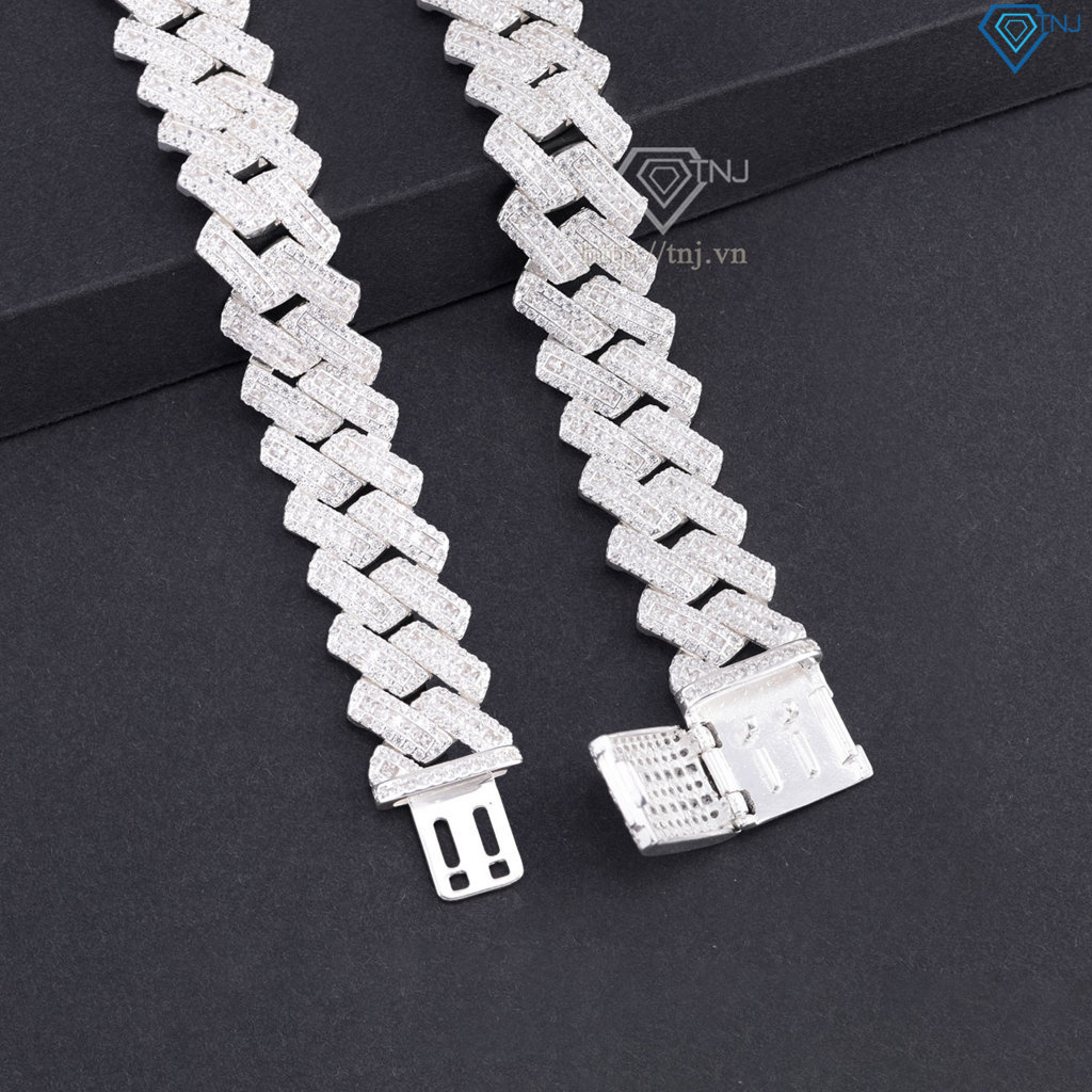 Lắc tay Cuban cao cấp đính đá phiên bản 14mm LTA0234