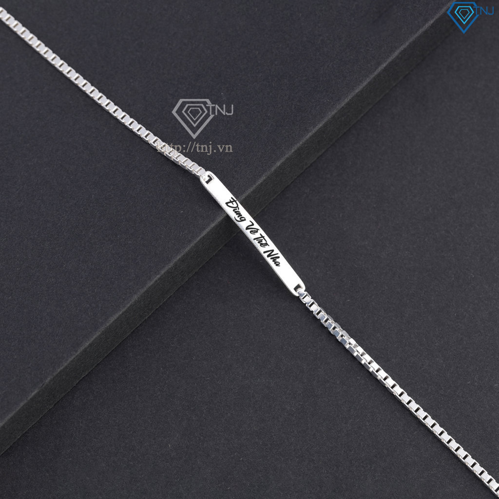 Lắc tay bạc nam khắc tên theo yêu cầu LTA0240