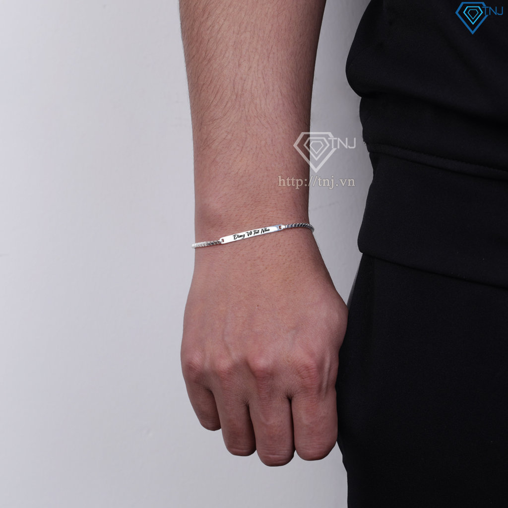 Lắc tay bạc nam khắc tên theo yêu cầu LTA0240