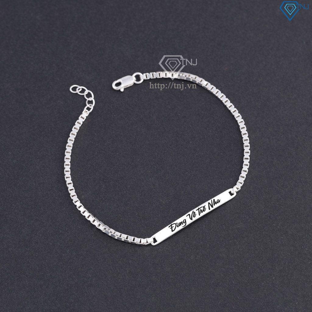 Lắc tay bạc nam khắc tên theo yêu cầu LTA0240