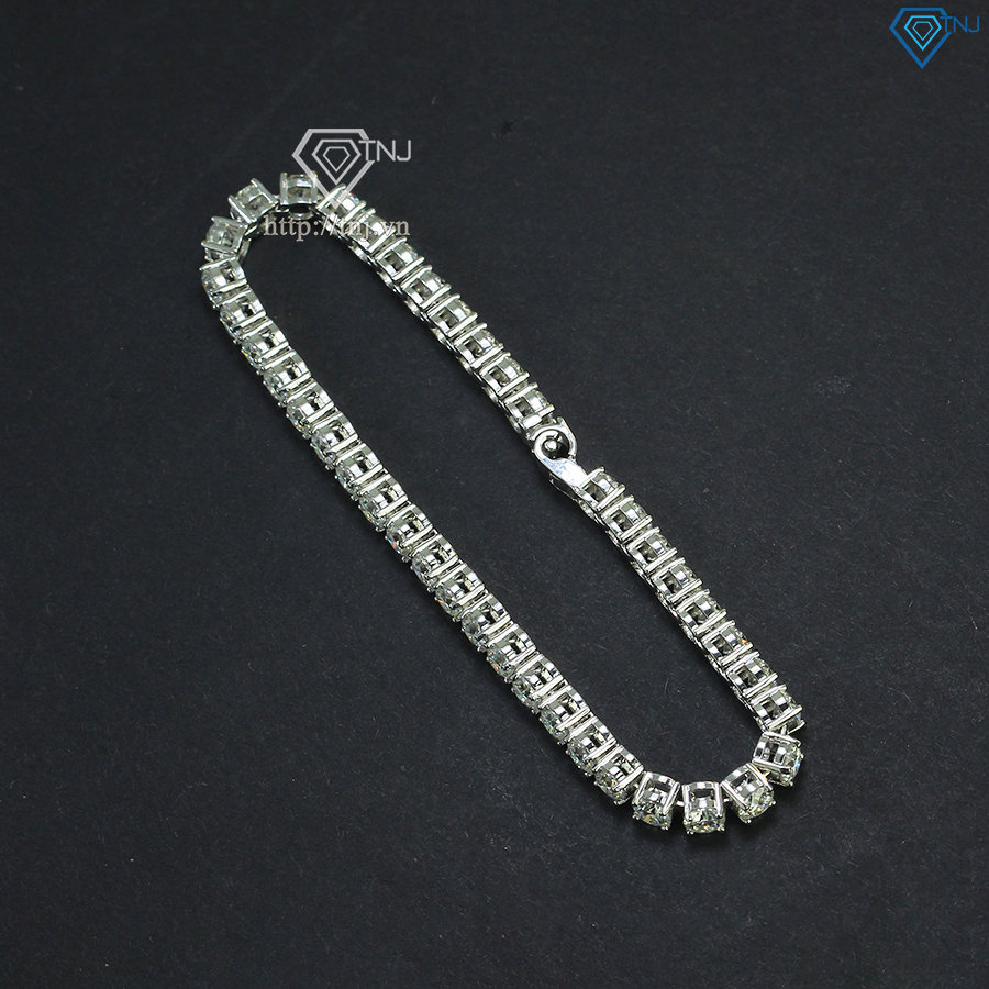 Lắc tay bạc nam Tennis đính full kim cương Moissanite 4mm - Kiểm định GRA LTAM0001