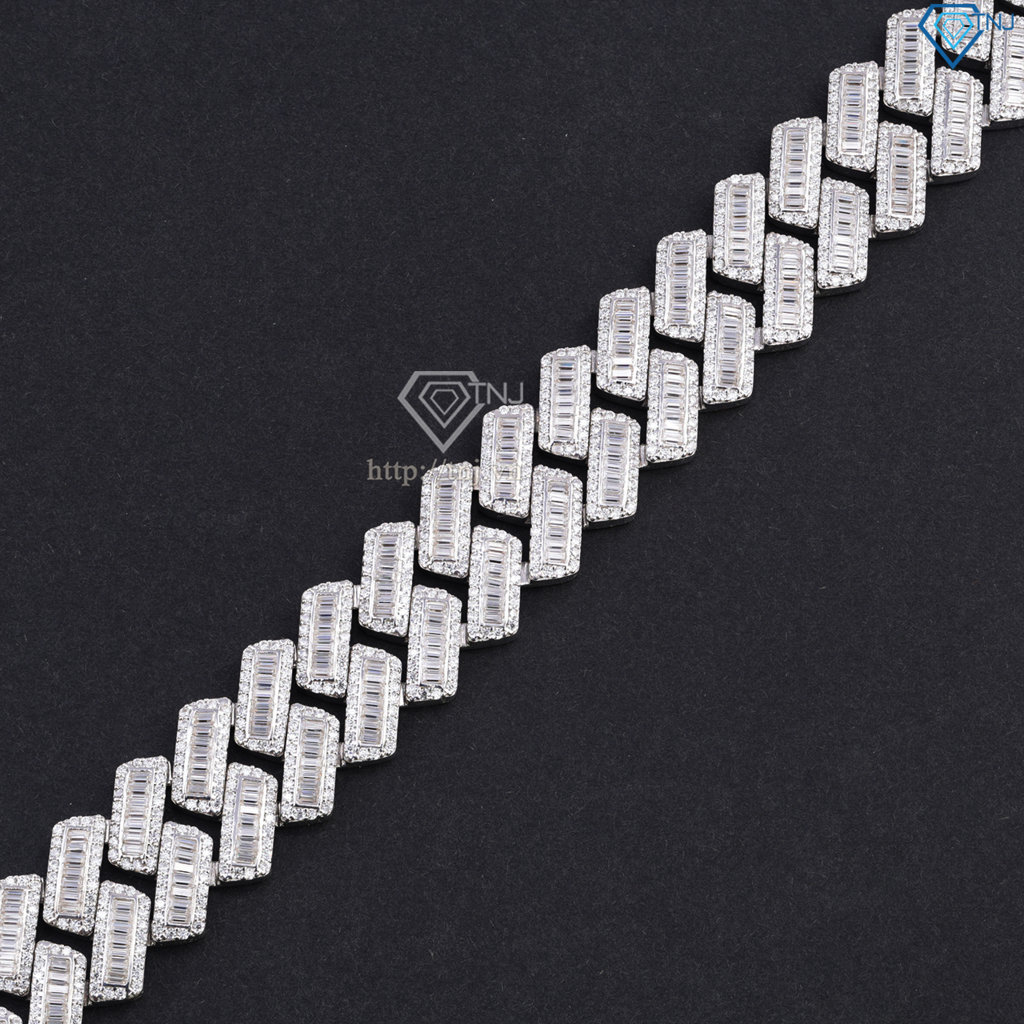 Lắc tay nam Cuban đính full kim cương Moissanite cao cấp LTAM0015