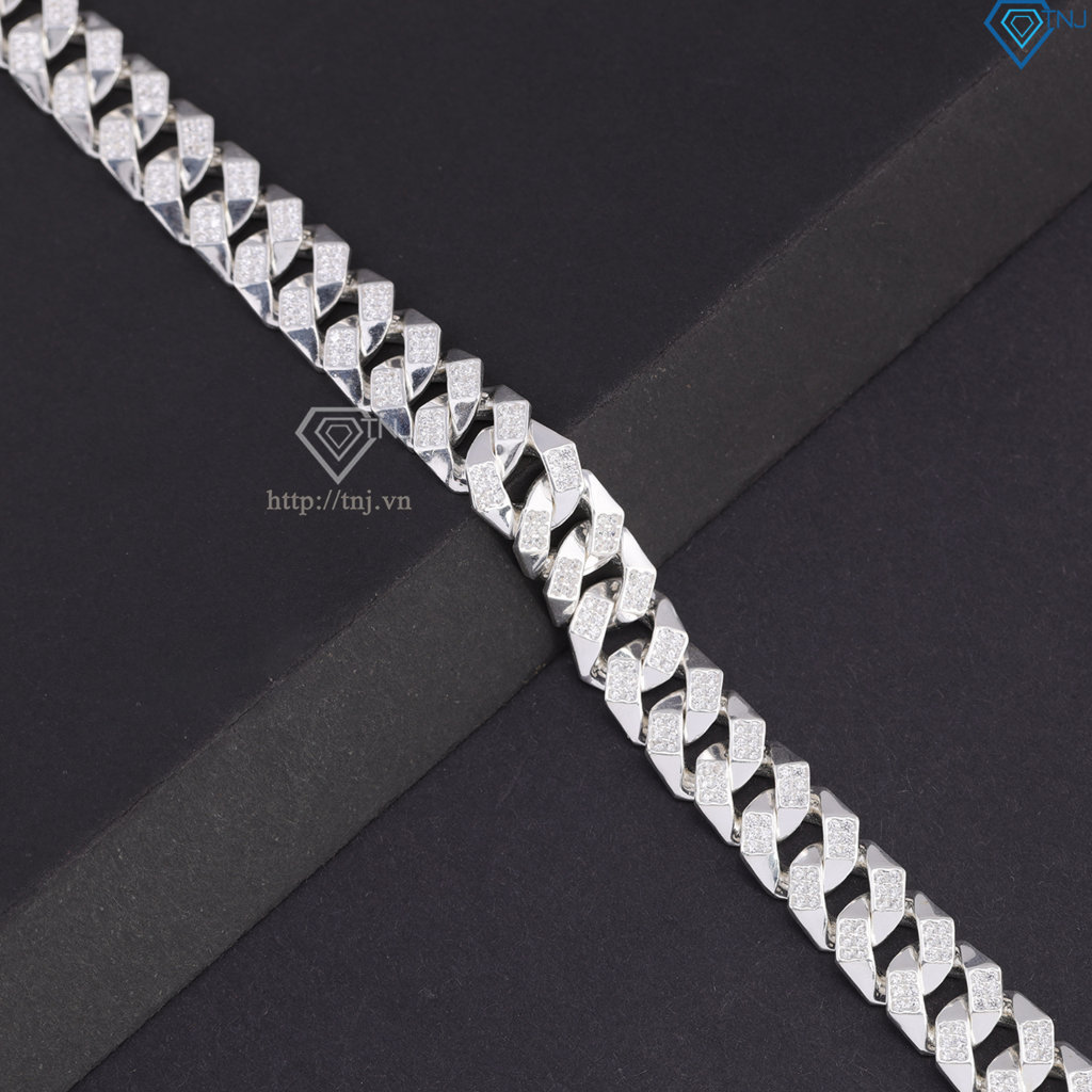 Lắc tay nam Cuban bản nhỏ 10mm cách điệu LTA0213