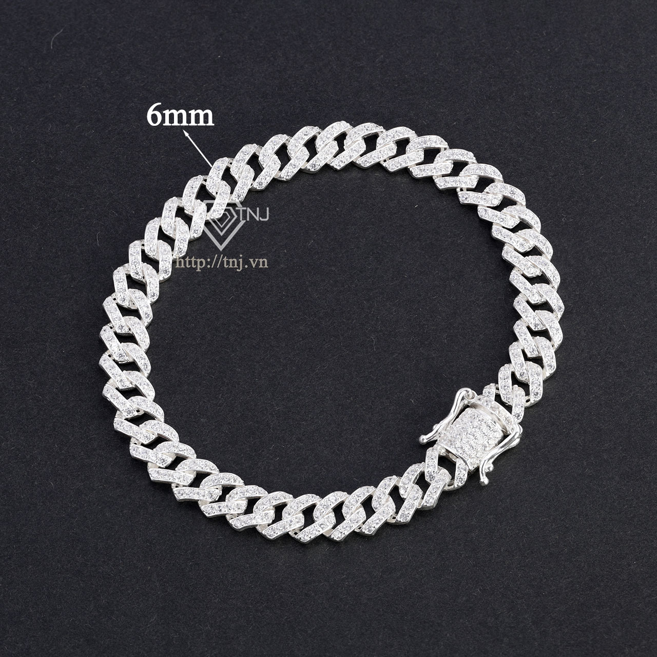 Lắc tay nam Cuban bản nhỏ 6mm LTA0118
