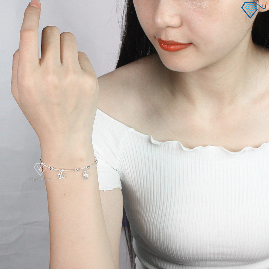  Lắc tay bạc nữ hình Chanel đẹp LTN0164