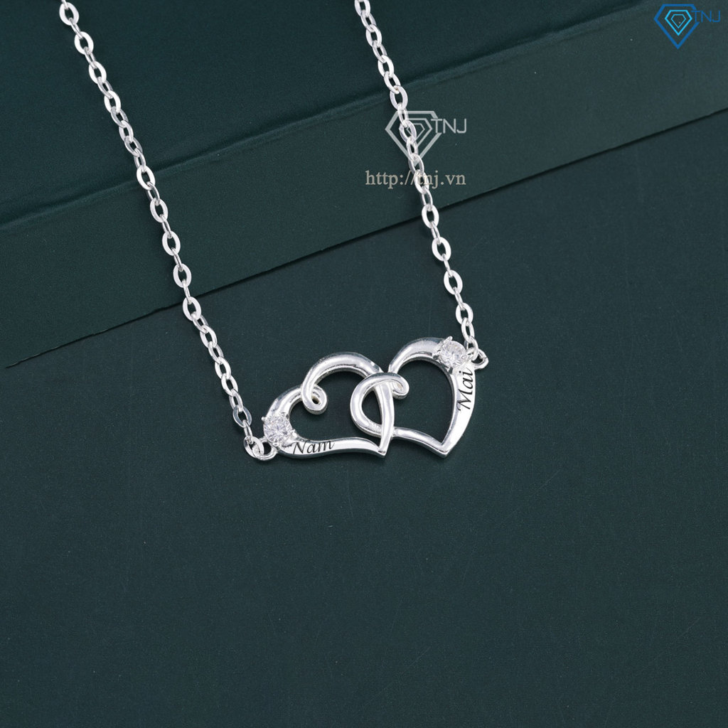 Quà giáng sinh lắc tay bạc nữ hình trái tim khắc tên LTN0236
