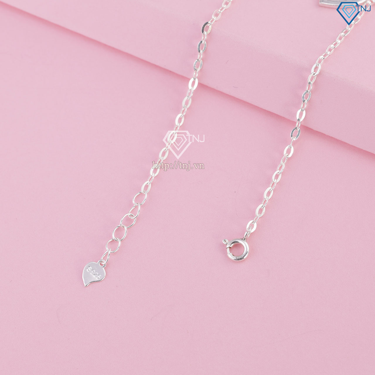 Lắc tay bạc nữ hình trái tim khắc tên LTN0236