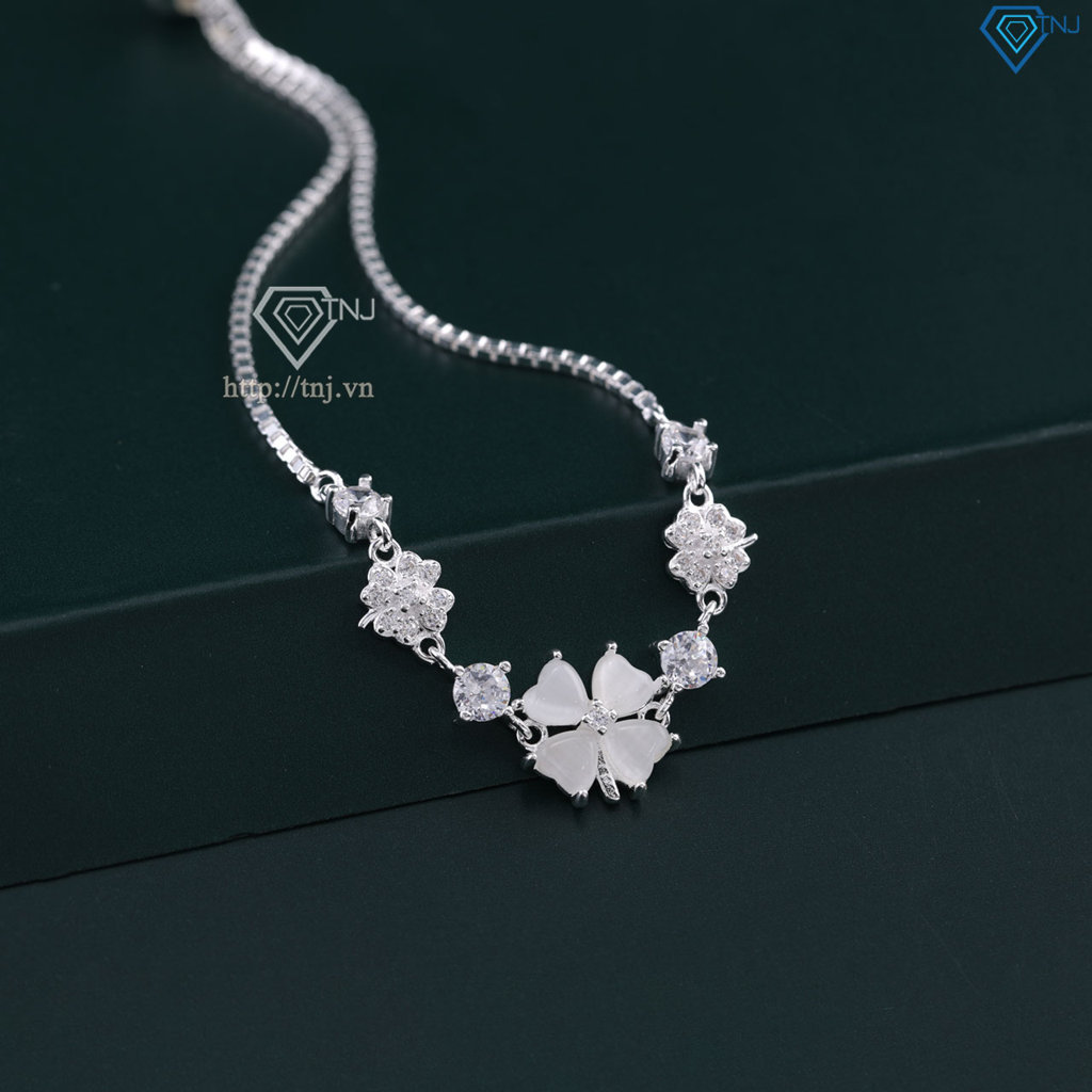 Lắc tay cỏ 4 lá may mắn bằng bạc LTN0277