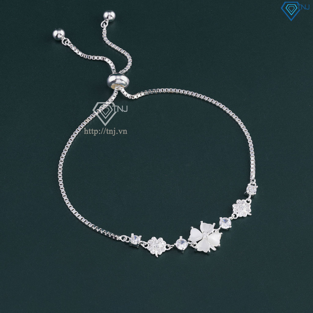 Lắc tay cỏ 4 lá may mắn bằng bạc LTN0277